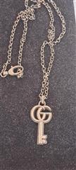 GUCCI GG MARMONT KEY PENDANT NECKLACE .925 STERLING SILVER: 9.5DWT